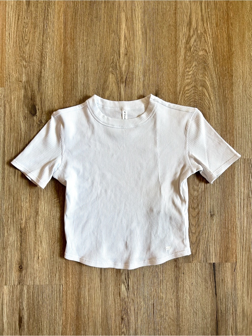 Fabletics White Ribbed Short-Sleeve Top